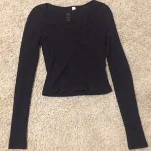 Wrap v-neck long sleeve